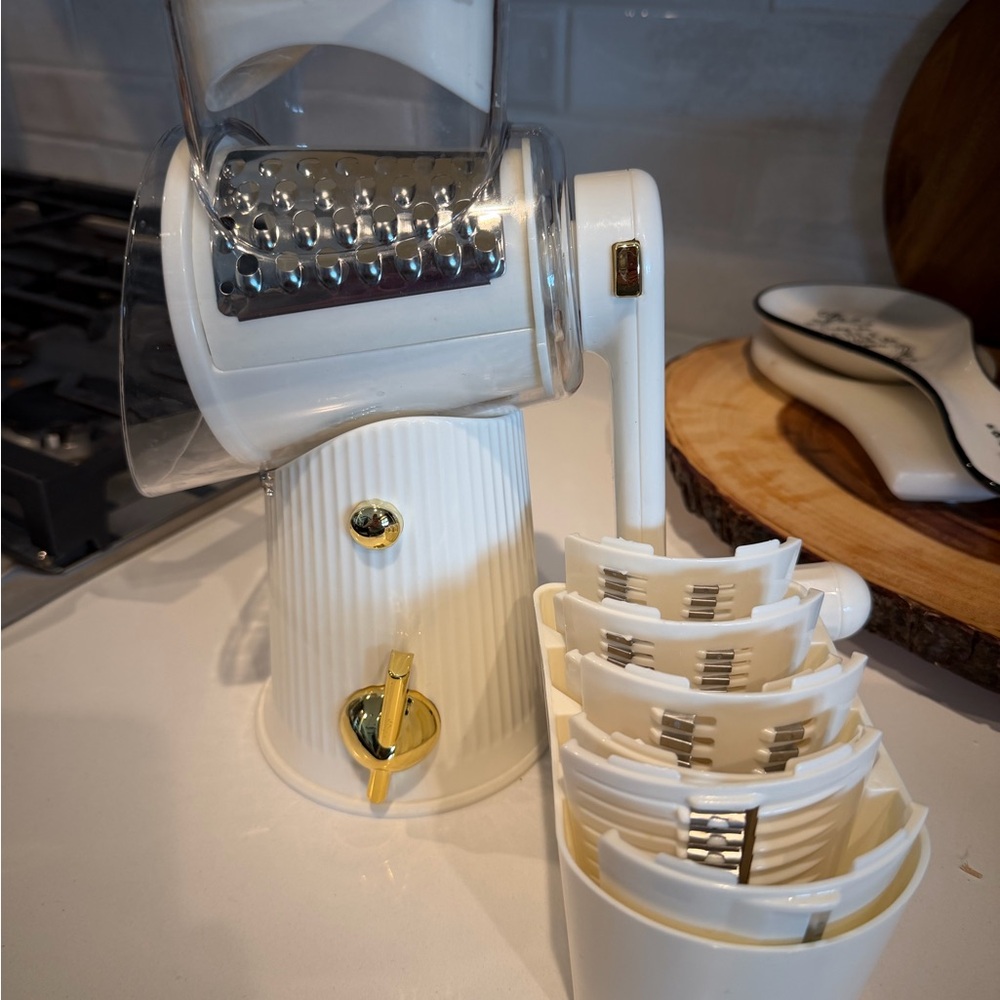 White Manual Rotary Cheese Grater